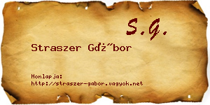 Straszer Gábor névjegykártya